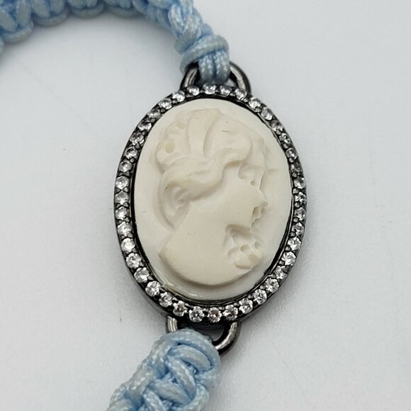 Amedeo Stone Carved Cameo Adjustable Cord Bracelet Multicolor Set Of Two OS - Picture 3 of 10